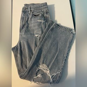AE Distressed Mom Jeans